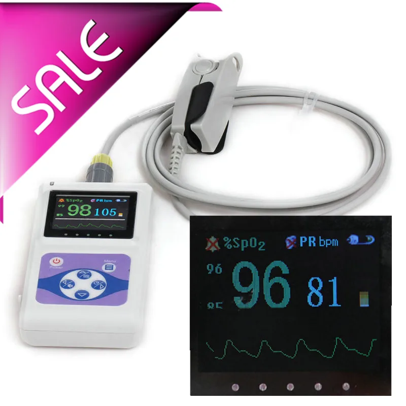 

CE/FDA Proved Color TFT Handheld Pulse Oximeter with Free Software - Spo2 Monitor Blood Pressure Finger Pulse oximeter