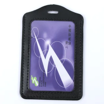 

PU Leather ID Badge Case Clear and Color Border Lanyard Holes Bank Credit Card & ID Holders ID Badge Holders Accessories