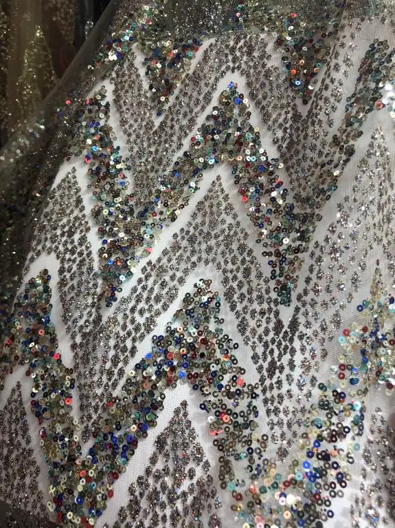 Модная африканская кружевная ткань для сексуального платья нигерийская кружевная ткань JIANXI.C-63426 с клееным блеском
