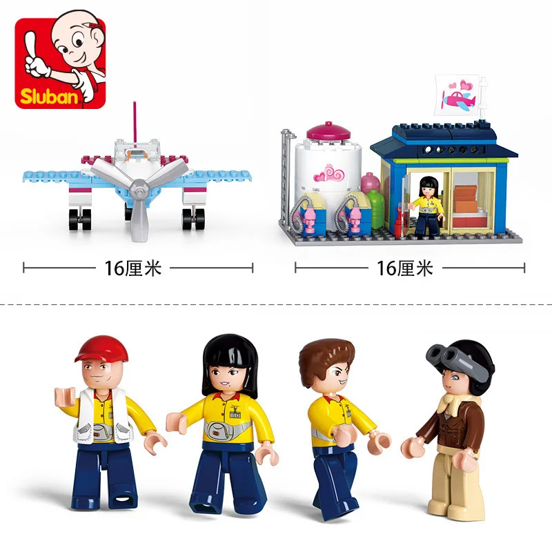 

Lu Ban 0608 Pink Colour Dream Dolphin Bay Airport Small Grain Assembling Children Alpinia Oxyphylla Assembling Building Block