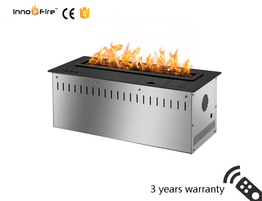 

18 inch Long Remote control intelligent silver or black wifi ethanol elektrik fireplace