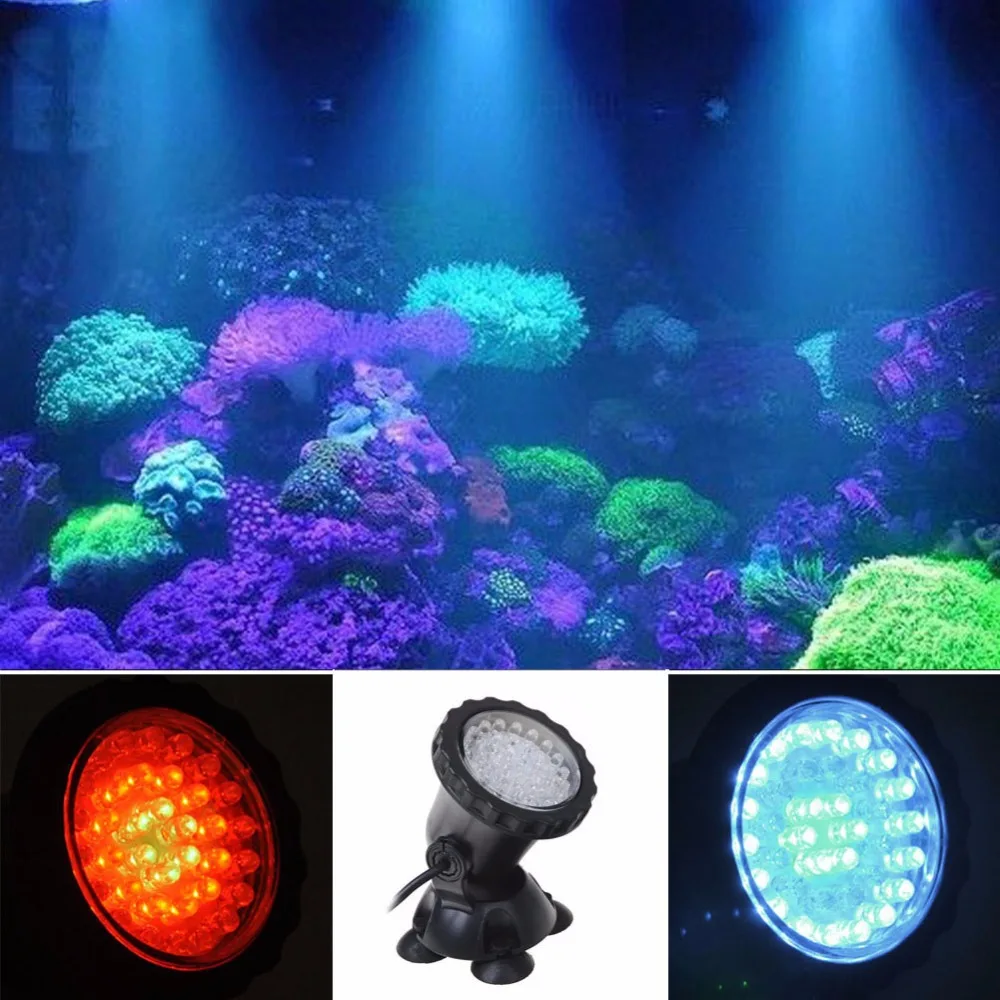 RGB 36 LED Colorful Underwater Aquarium Spot Light for Fish Tank with