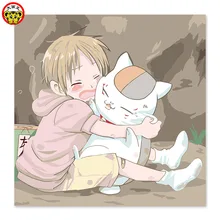 Нацумэ друзья счета, счастливые кошки и маленькие девочки, счастливые объятия DIY Цифровая живопись, рисунок на ткани