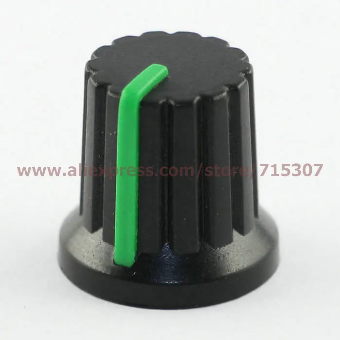 

PHISCALE 20pcs green potentiometer knob with non-slip stripes for single double potentiometer 15x12x15.6/15*12*15.6mm