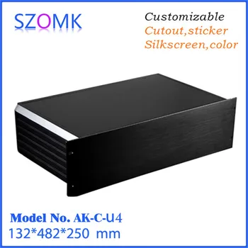 

new aluminum enclosure auto pc chassis wall mounting enclsoure control distribution box (1 pcs) 132*482*250mm metal project box