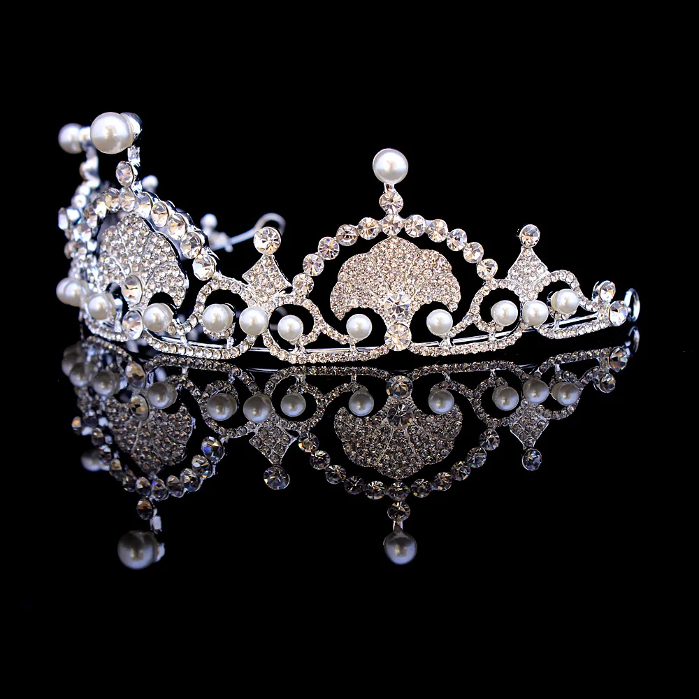 Кейт и Вильям Королевский горный хрусталь кристалл свадебная корона для волос, диадема украшения для волос Корона свадебные жемчужные аксессуары для волос повязка на голову для невесты