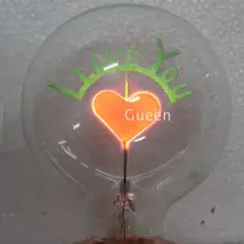 Набор из 2 G80 E27 галогенная лампа Эдисон Ретро нити света(я люблю тебя) сердце лампы декоративные