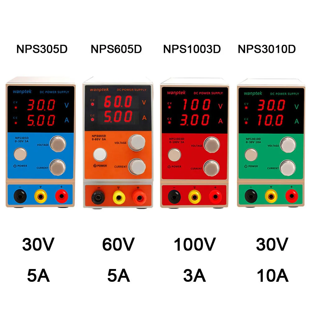 NPS 0-100V 0-10A лабораторный настольный источник питания с тремя цифровыми дисплеями, Регулируемый мини-переключатель, источник питания постоянного тока для ремонта телефона