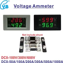 Envío Gratis DC medidor de corriente de voltaje DC 0-50A 100A 200A 300A 500A amperímetro del voltímetro Amp voltios medidor de Panel DC 0-100V 300V 600V