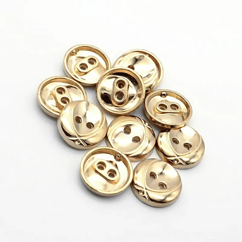 Fashion Round Metal Buttons Multi usage 2 holes Flat Back Buttons for