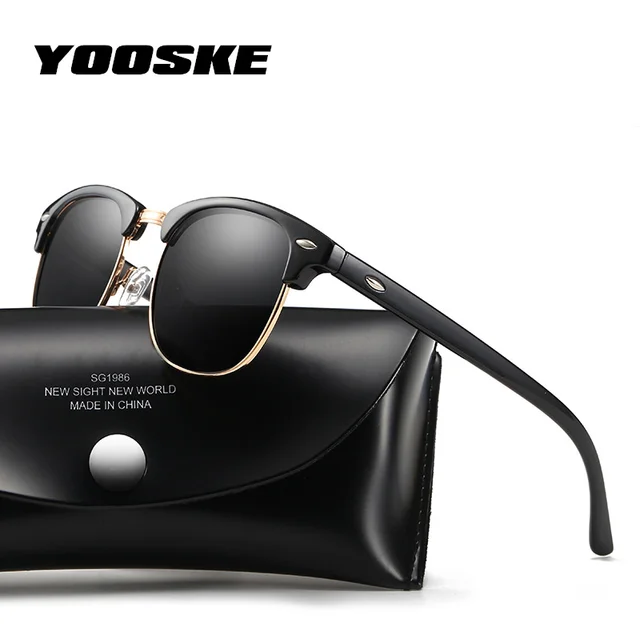 YOOSKE Classic Polarized Sunglasses Women Men Brand Designer Vintage Square Sun Glasses Driving Anti Glare Glasses Mirror UV400 1