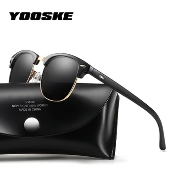 YOOSKE 2020 Polarized Sunglasses Women Men Classic Brand Designer Vintage Square Sun Glasses Driving Mirror UV400
