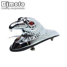 Chrome Eagle Head Ornament Statue with red lighted eye For Motorcycle motorbike ATV Front Fender Frames