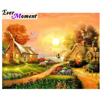 

Ever Moment Diamond Painting Full Square Drill Picture Of Rhinestone Handmade Diamond Embroidery House Scenery 5D DIY S2F1831