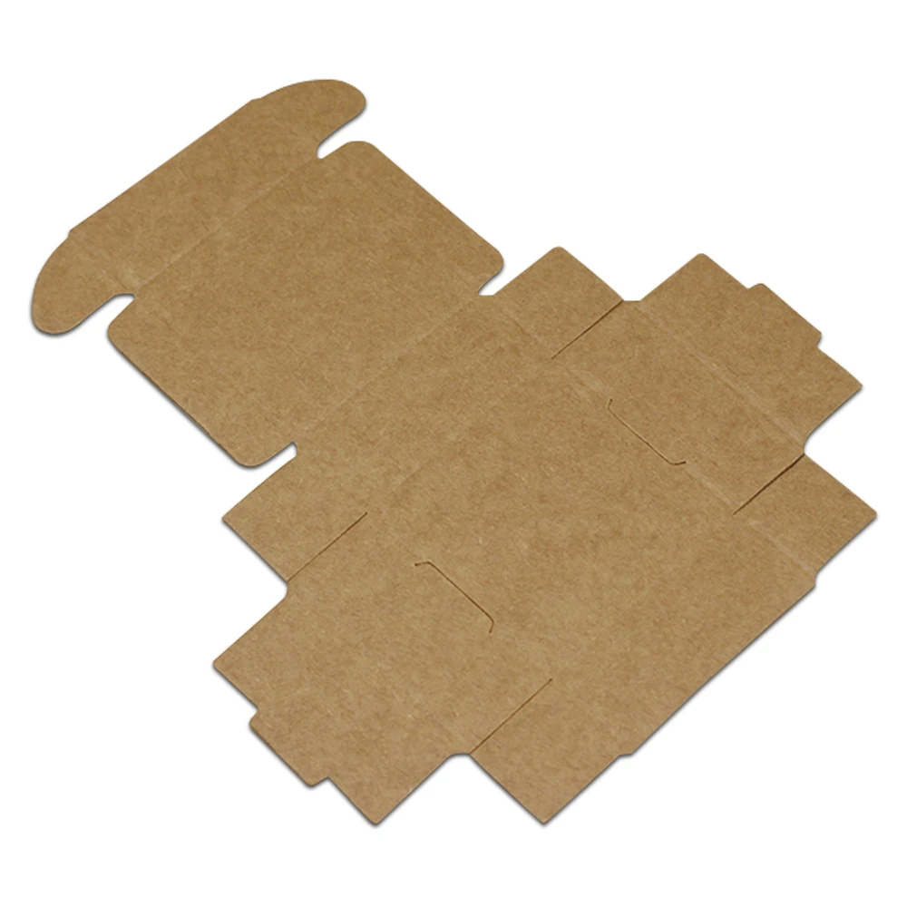 100pcs/ Lot Multi-sizes Kraft Paper Boxes Brown DIY Gift Package Box Foldable Papercard Boxes For Christmas Wedding Decoration