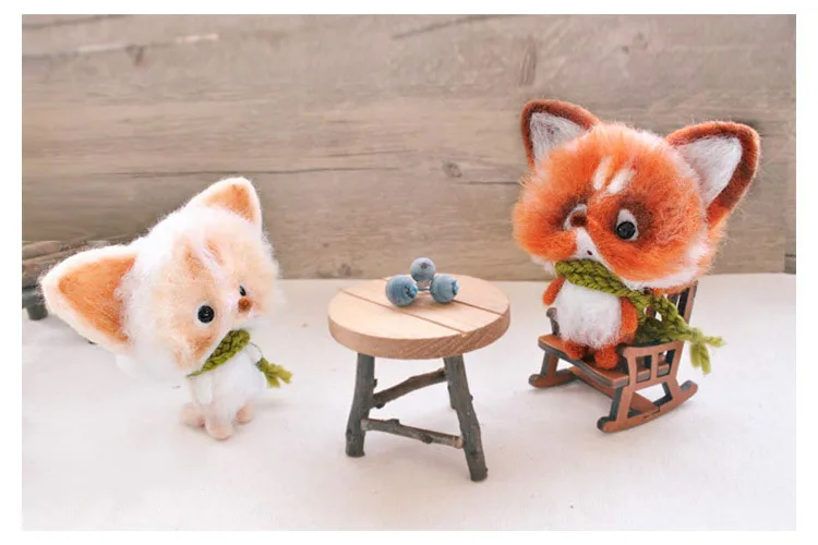 Абсолютно новый шерстяной войлок DIY Материал сумка тыкается ручной работы лиса