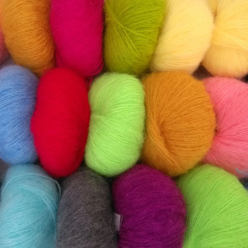 Тонкая шерсть смешанная пряжа для ручного вязания 25 г/шт.|mohair blend yarn|blended yarnyarn for hand