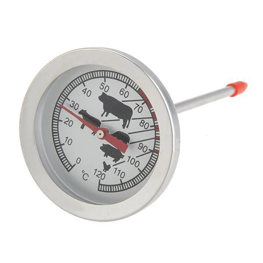 

Practical Stainless Steel Cooking Oven Fryer BBQ Barbecue Probe Thermometer Pyrometer Food Meat Gauge Tester 0-120 Centigrade
