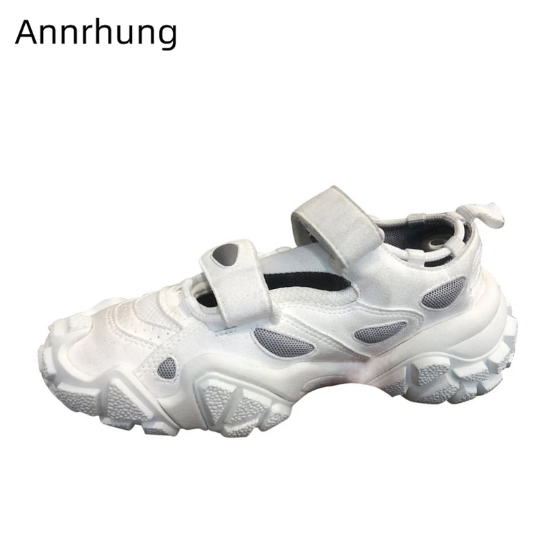 

Platform Sneakers Women Genuine Leather Flats Hook Loop Casual Shoes 2019 New Chic White Comfy Women Platform Shoes