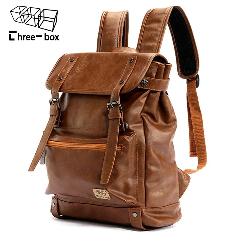 

2019 Vintage Design Unisex Backpack Waterproof Leather Travel Bag Large Capacity Teenager Male School Mochila Laptop Backpacks