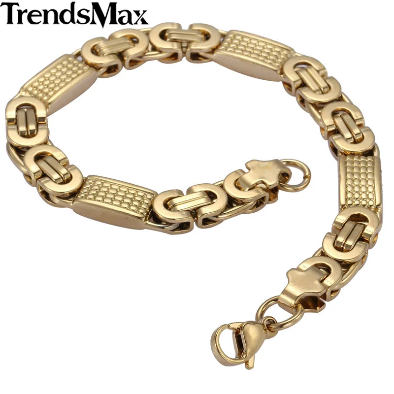 Trendsmax колье из нержавеющей стали золотистого цвета с плоскими звеньями Любая