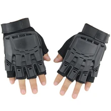 Армейские с обрезанными пальцами тактические перчатки для воздушный Пейнтбольный бой наружные перчатки без пальцев черные