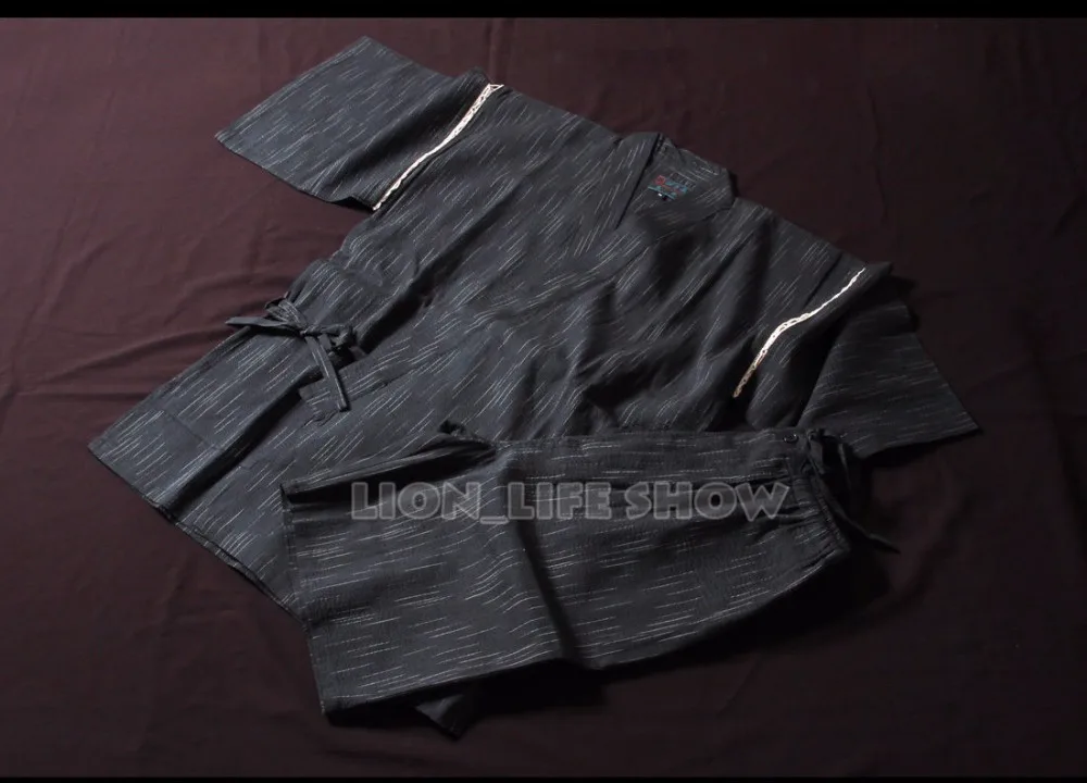 Japanese Kimono 2PCS Set Men Jinbei Japanese Kimono Short Sleeve Sleepwear Pajama Loungewear