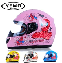 Spider-man children motorcycle helmet YEMA 205 child motorbike helmets made of ABS fit head circumference size less 54 cm