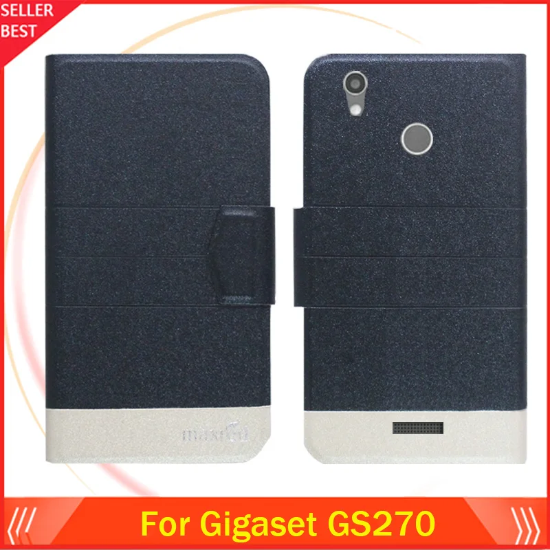 

5 Colors Hot!! Gigaset GS270 Case Ultra-thin Flip Fashion Leather Exclusive Phone Cover Folio Book Card Slots Free Shipping