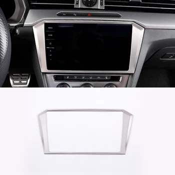 

For VW Volkswagen Arteon 2017 2018 Stainless Steel Interior Dashboard GPS Navigation Frame Cover Trim 1pcs Car Styling