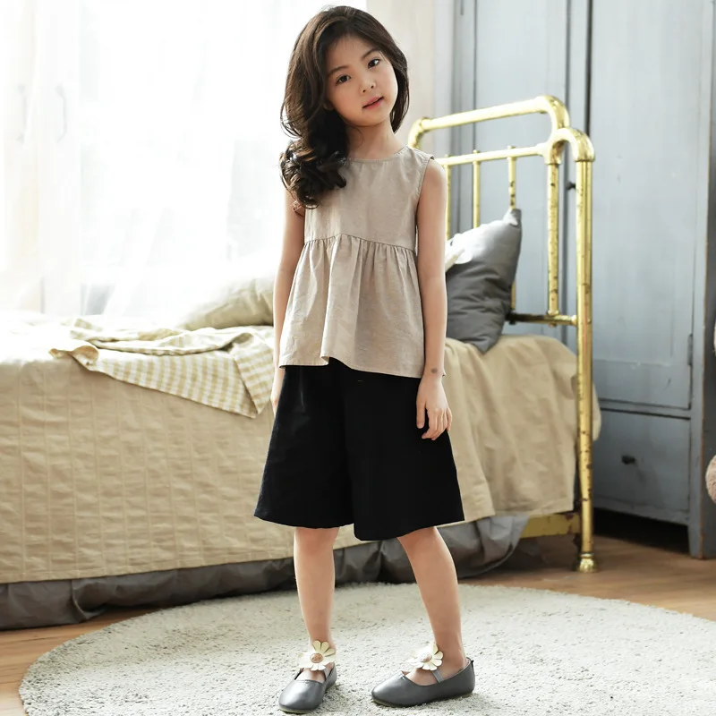 cotton linen casual girls clothes 2018 toddler children blouse clothing