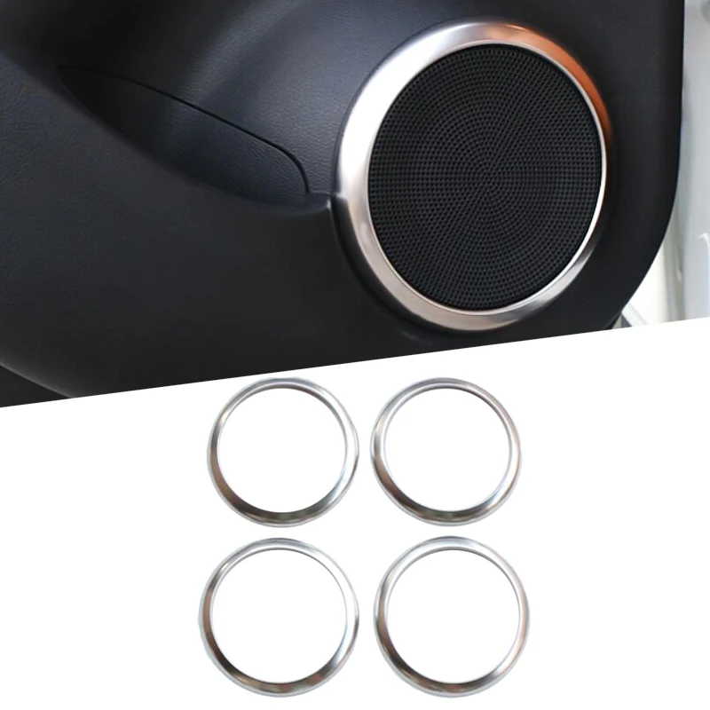 

For Nissan Kicks 2017 2018 Car Styling Interior Accessories Matte Front Door Speaker Stickers Cover Trim 4pcs