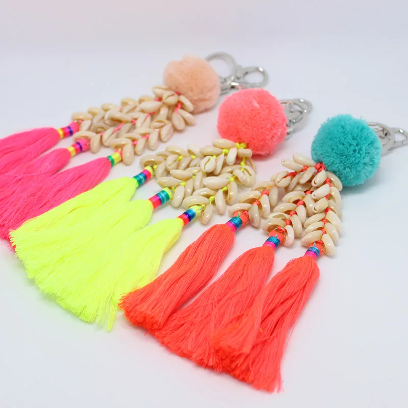 Buy New arrived Women Woolen Yarn Ball Long Tassel Key