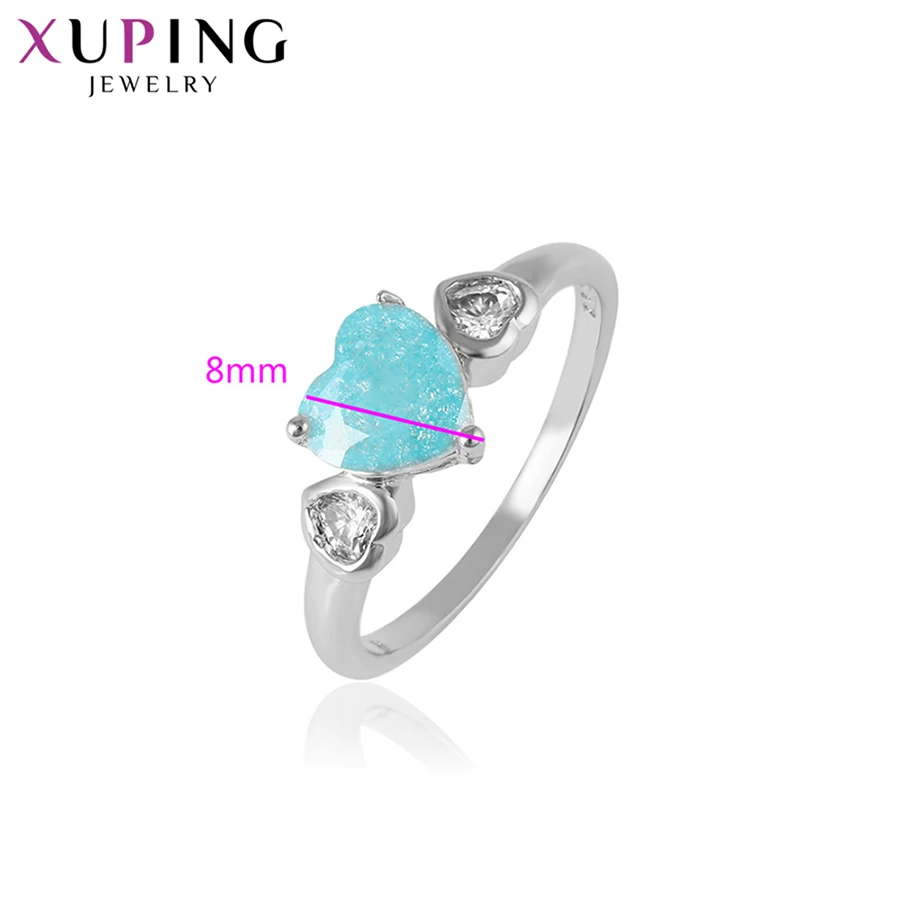 Xuping экологическое медное обручальное кольцо, ювелирные изделия для женщин, модный голубой ледяной камень, выпускной подарок S137, 8-15375