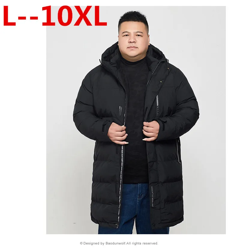 Плюс 10XL 8XL 6XL 5XL зимнее мужское х длинное пальто Изысканная рука карман Мужская