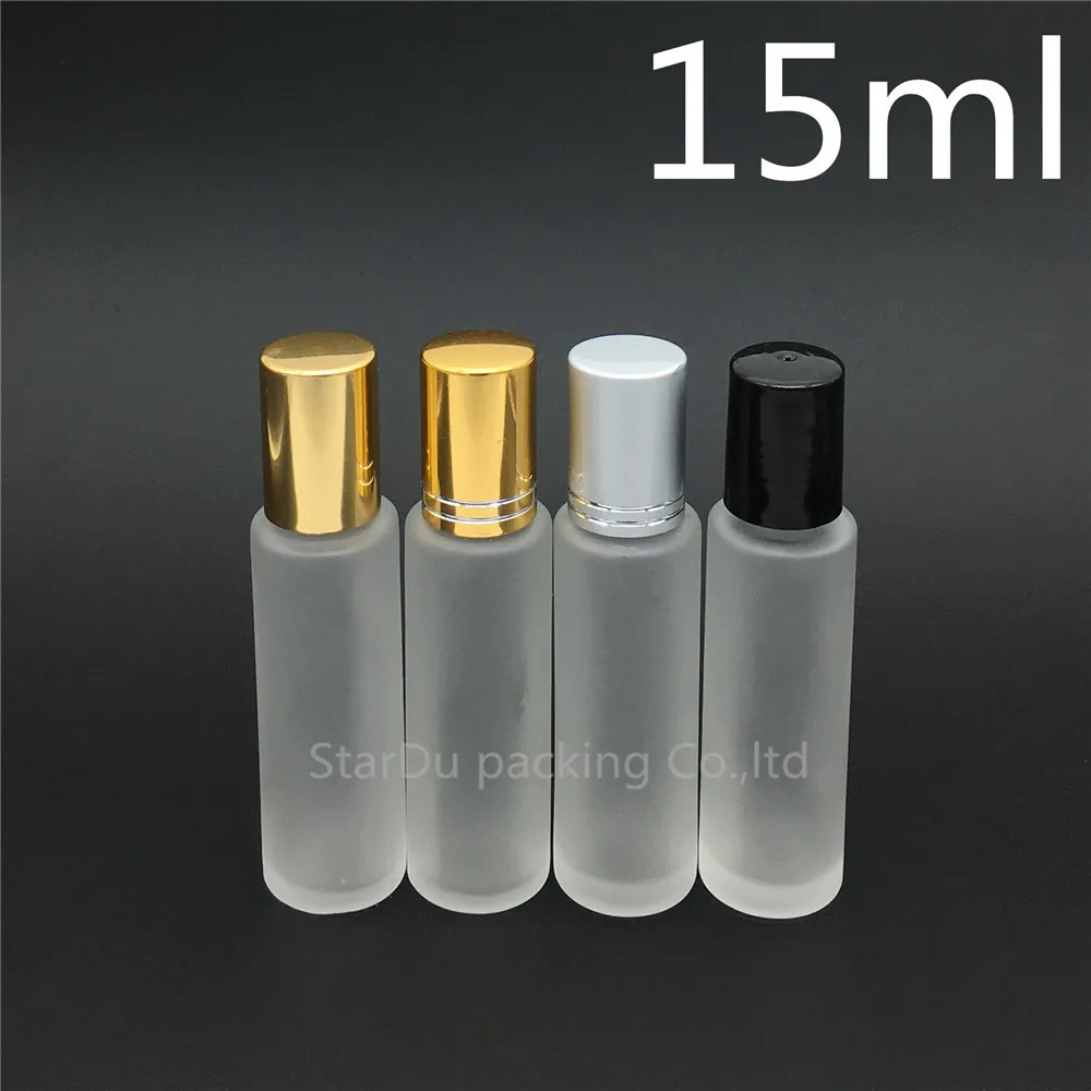 

500pcs 15ml Transparent Frosted Rollon Bottle ,essential Oil Perfume Bottle 15cc Small Glass Roller Container