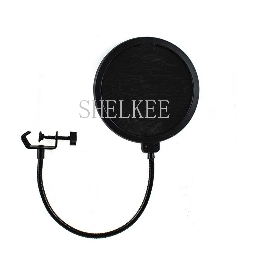 

SHELKEE Double-Layer 6 inches 360 Degree Shield Gooseneck Microphone Pop Filter for blue yeti mic with Other Studio Microphone