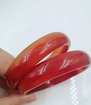 

1pc Natural beautiful Chinese red agate jade bangle bracelet size 56-62mm
