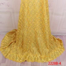 Нигерийская кружевная ткань, высокое качество, сухое кружево, швейцарская вуаль, швейцарское кружево для африканских желтых хлопковых GD2228B-1