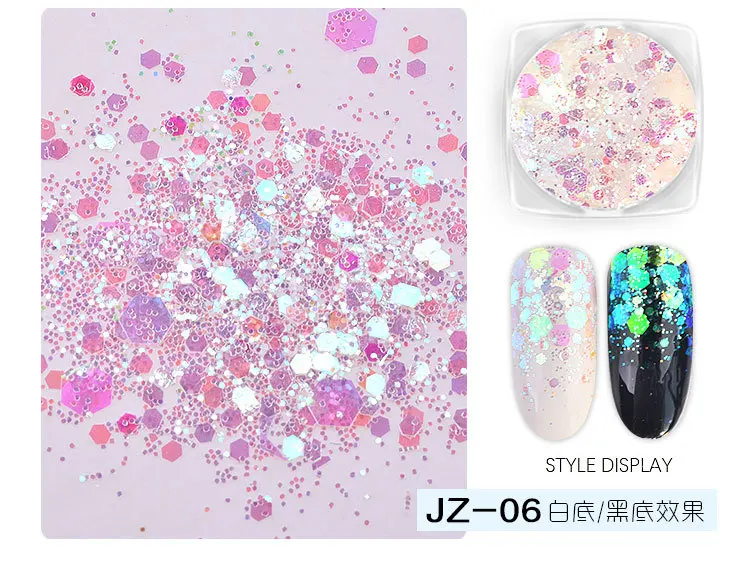 Японская мода голографическая блестки блеск для ногтей косметическая пудра DIY Сияющий Синий Розовый золото Хамелеон блестящие дизайн