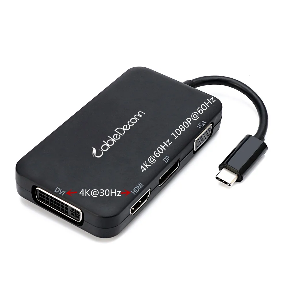 Кабель Thunderbolt 3 Hub USB Type c к HDMI DVI DP 4K VGA 1080P многопортовый кабель адаптер для Macbook Pro 2017