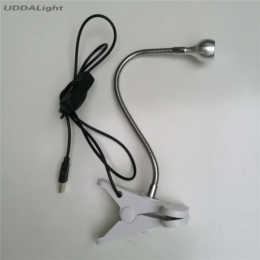 Светодиодный светильник для чтения с гибкой подставкой и зажимом USB Настольная