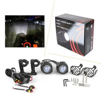 

2pcs Motorcycle LED Fog Lamp Light+Protect Guards w/ Wiring Harness for BMW R1200 GS R1200gs/ADV Adventure F700SG Universal