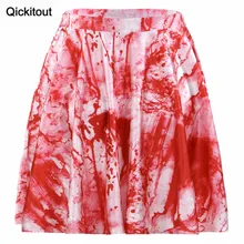 Qickitout юбки красные bleed горячие сексуальные модные женские постепенные кровяного цвета юбки с каплями юбки с цифровым принтом Vestido Большие размеры