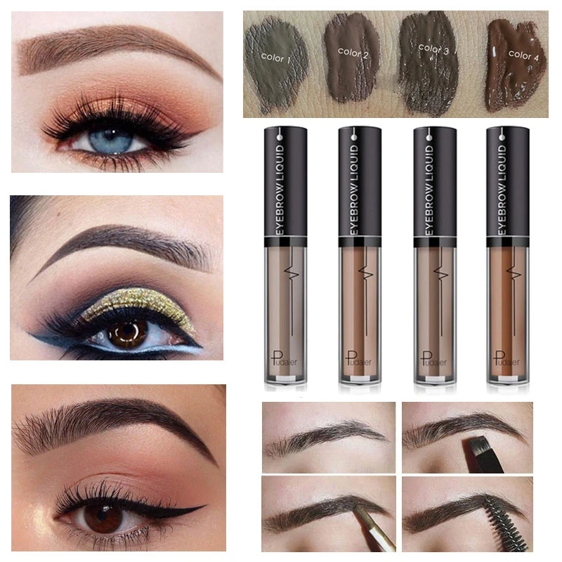 Buy 4 Color Eyebrow Tint Makeup Pomade Brush Kit