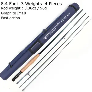 3/4 5/6 Fly Fishing Rod 4 Segments Medium Fast Action Carbon Fiber