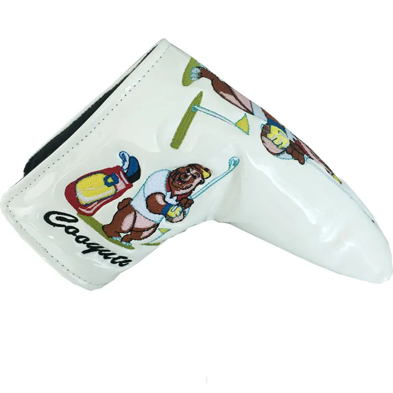 New Original Golf headcover Cooyute Bear pattern PU Golf Putter head Cover Unisex white Golf