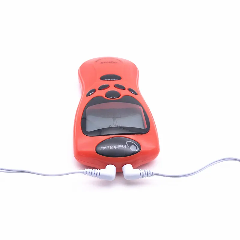 B1329 RED dual channels electric tens therapy pulse massager with 8pcs gel electrode pad  (7)