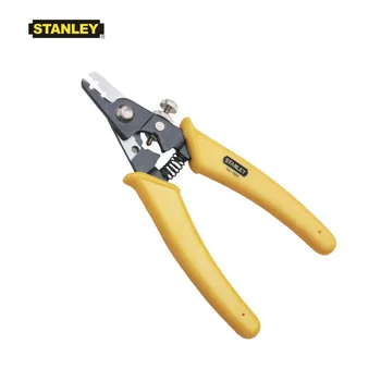 Stanley 1 piece 6" adjustable  two hole optic fiber cable stripper with yellow plastic dipped handle stripping pliers hand tools