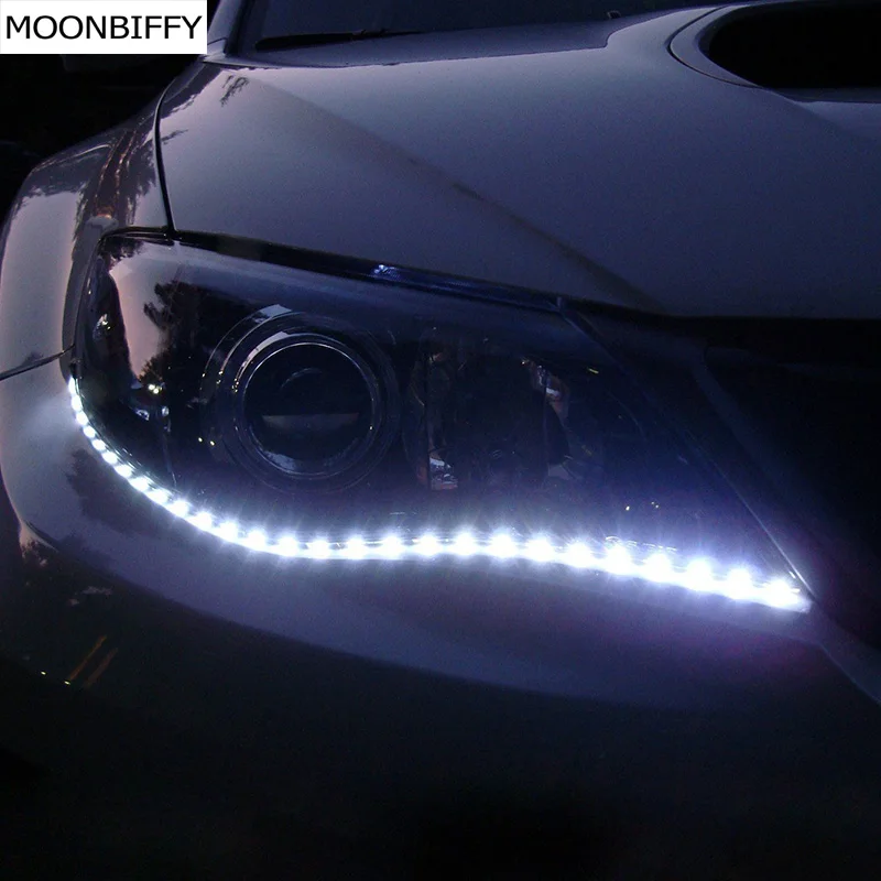 Moonbiffy водостойкая автомобильная декоративная гибкая светодиодная лента высокой мощности 12 в 30 см 15SMD дневного света автомобиля светодиодные полосы света